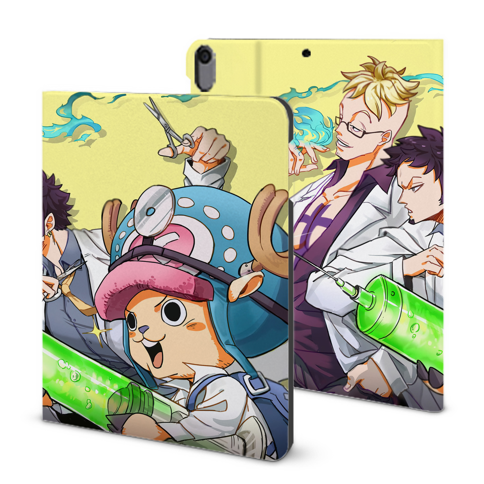 ワンピース ONE PIECE IPad ケース ブック型 PUレザー TPU 耐衝撃 軽量 薄型 ペン収納なし 全面保護 IPad 各モデル対応